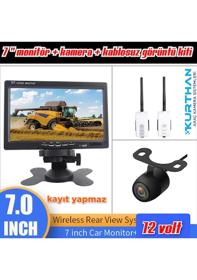 7'' Monitör Kablosuz Görüntü Aktarıcı Kelebek Kamera Hazır Set