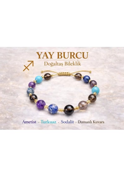 Yay Burcu Doğaltaş Bileklik Çok Renkli