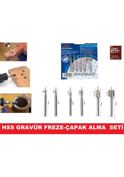 Gravür V.B Freze Seti Oyma -Kanal Açma -Çapak Temizleme