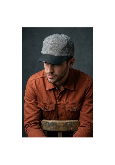 Emybox Deri Siperlikli Kaşe Kadife Şapka Unisex Kışlık - Ayarlanabilir Urban Stil Baseball Cap Gri