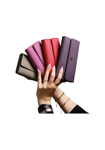 Mft Leather Hakiki Deri El Portföyü Cüzdan Hilton 8926 Flother Mat Mor