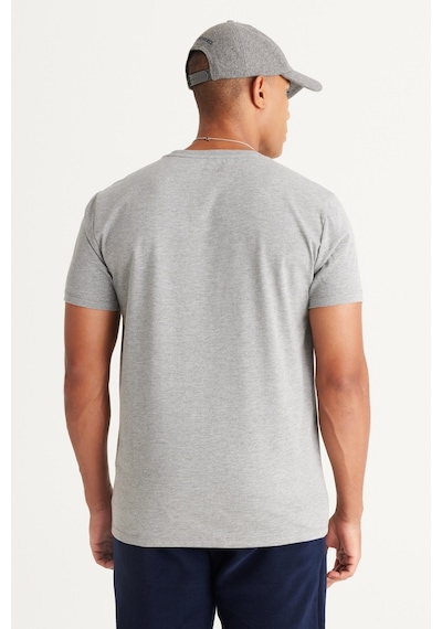 Ac&Co / Altınyıldız Classics Slim Fit Bisiklet Yaka Kısa Kol Pamuklu Erkek Tişört Koyu Gri