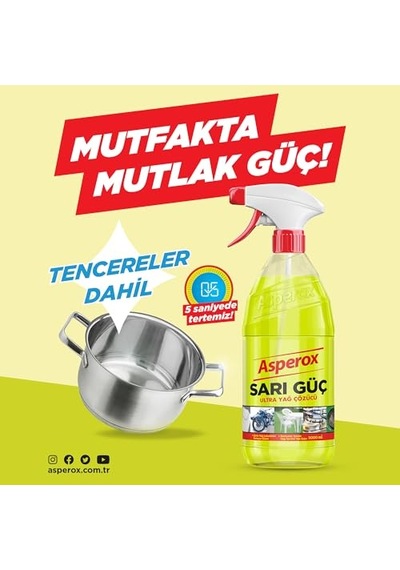 Sarı Güç Yağ Çözücü Sprey 1000 Ml 10'lu Set