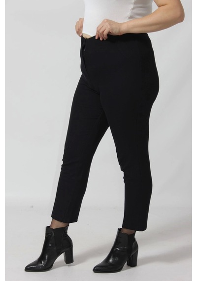 Moda Berray R003 Beli Lastikli Kumaş Büyük Beden Pantolon Lacivert