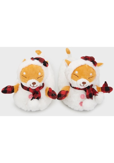 Twigy Eskimo Kadın,Garson Boy Hayvanlı Panduf Beyaz 36/41 CC0630 Beyaz
