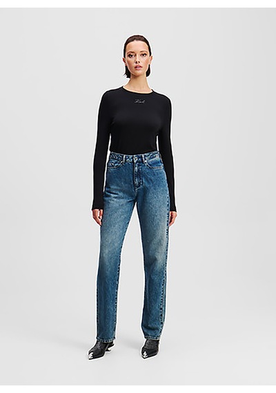 Karl Lagerfeld Koyu Mavi Kadın Lyocell Karışımlı Denim Pantolon A1w10087