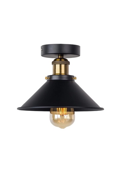 Mylights Retro Plofonyer Tavan Avize Tekli Siyah Rustik 23cm Genel
