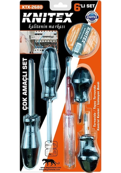 6pcs Tornavida - Çok Amaçlı Set Tornavida - Topaç Tornavida - Kontrol Kalem - Elektrik Bant 5468