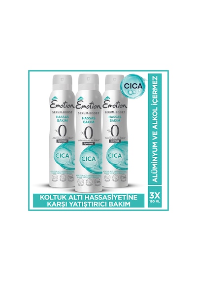 Serum Boost Cıca Hassas Bakım Kadın Sprey Deodorant Alüminyum&alkol İçermez 3x150 Ml