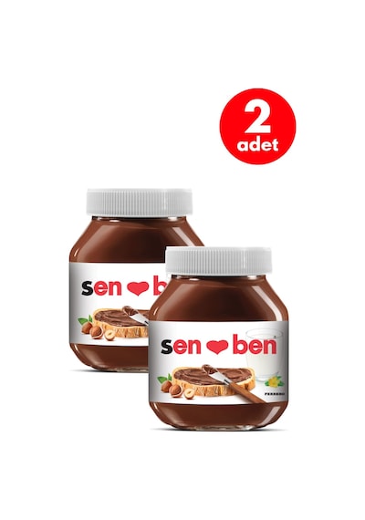 Kakaolu Fındık Kreması 750 G 2 Adet-sen Kalp Ben Etiketli
