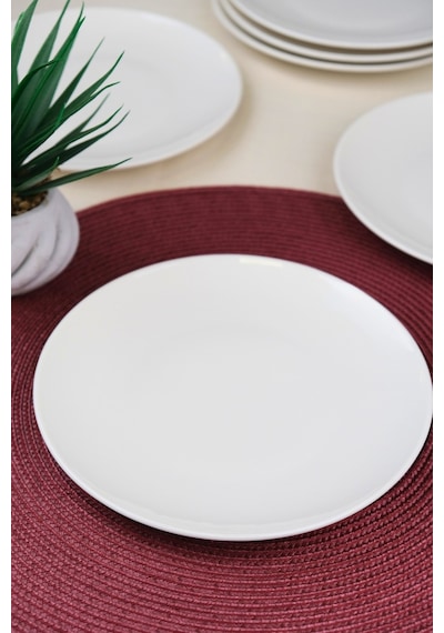 Tabak Evi Porselen Chic Servis Tabağı 24,50cm 6 Lı Krom