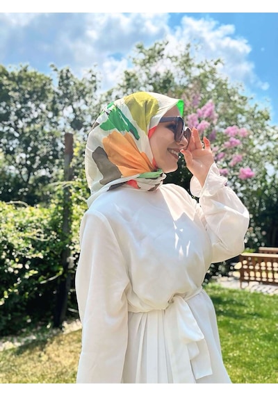 Moda Kaşmir Palet Desen Bambu Eşarp Haki