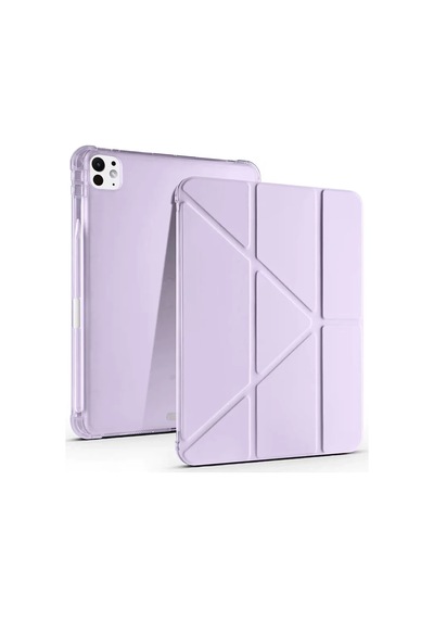 Apple  Uyumlu İpad Air 13 2024 Kılıf Kalemlikli Mars Tablet Kılıfı - Lila