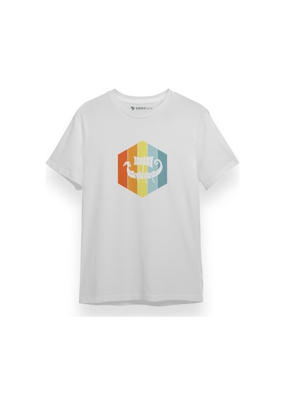 Viking Ship Essential Beyaz Kısa Kol Erkek Tshirt 001