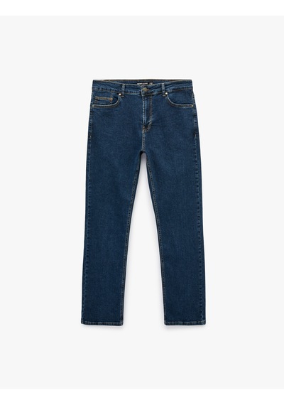 Koton Normal Bel Pamuklu Cepli Slim Fit Jean Pantolon - Brad Jean Koyu İndigo 7wam40318nd