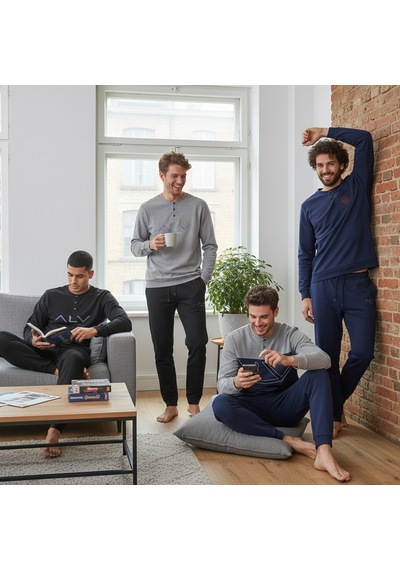 Bonbon Erkek Pamuklu Bohçalık Ve Çeyizlik 4 Adet 2'li Pijama Takımı Bb2483 Çok Renkli