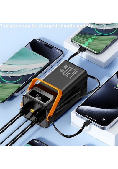60000mah Led Işıklı Taşınabilir Powerbank-1493 Siyah