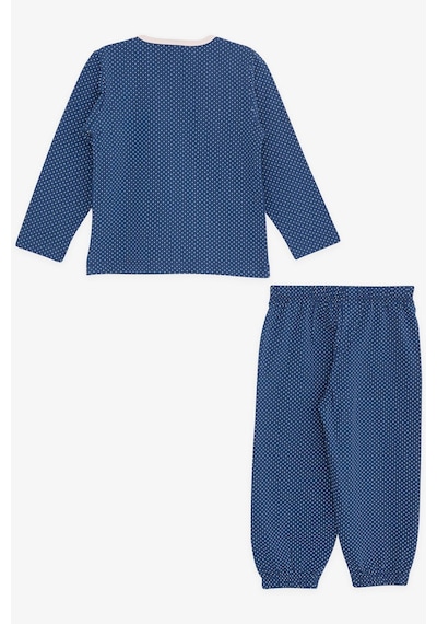 Breeze Kız Bebek Pijama Takımı Puantiye Desenli 9 Ay-3 Yaş, Lacivert