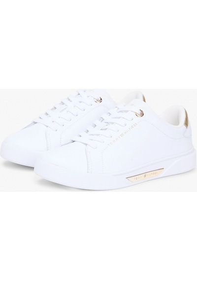 Tommy Hilfiger Klasik Şık Kort Stili Kadın Beyaz Sneaker Fw0fw09019ybs Beyaz
