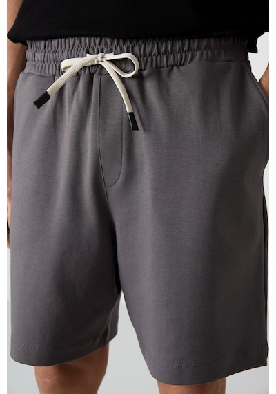 Air Jones Tommy Life Koyu Gri Pamuklu Kalın Yumuşak Dokulu Comfort Fit Basic Erkek Şort - 81274 Koyu Gri