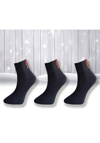 Silk Step 3'lü Paket , Siyah , Orta Uzun Konç Termal Çorap 3 Çift Siyah Siyah