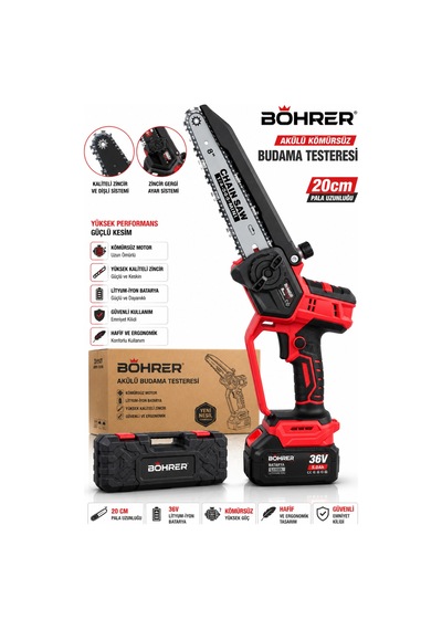Böhrer Ba011443 2 Akülü 20cm Kömürsüz Dal Budama Testeresi