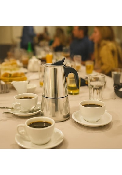 Any Morning FE001-6 Paslanmaz Çelik İndüksiyonlu Espresso Kahve Makinesi 300 Ml