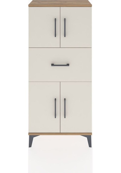 Hyperion Dolap Tek Raflı Tek Çekmeceli 4 Kapaklı 60x44x134 Ça... Çam