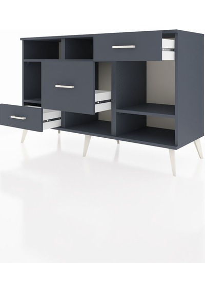 Kronos Konsol 4 Raflı 3 Çekmeceli 132x59x83 Antrasit-antrasit/antrasit Antrasit/antrasit Kronos Konsol 4 Raflı 3 Çekmeceli 132x59x83 Antrasit-antrasit/antrasit Antrasit/antrasit