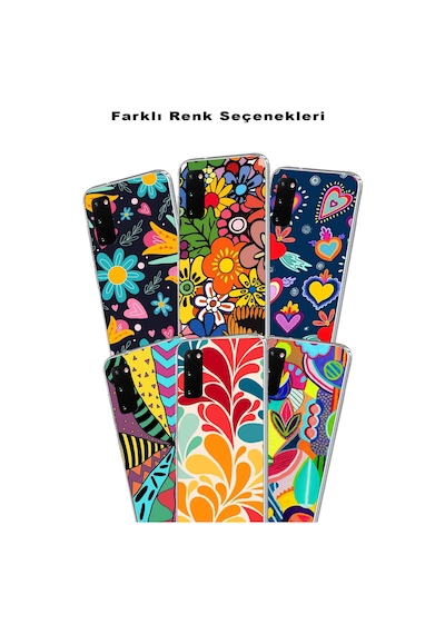 Huawei P20 Lite 2019 İle Uyumlu 1mm Slim Fit Retro Renkler 3 Baskılı Şeffaf Kılıf