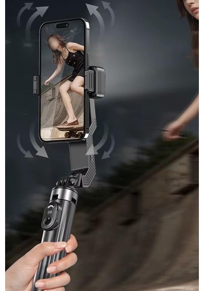 Bluetooth Kumandalı Led Işıklı Telefon Gimbal Sabitleyici Ve Masaüstü Tripod Selfie Çubuğu Taşınabilir Profesyonel