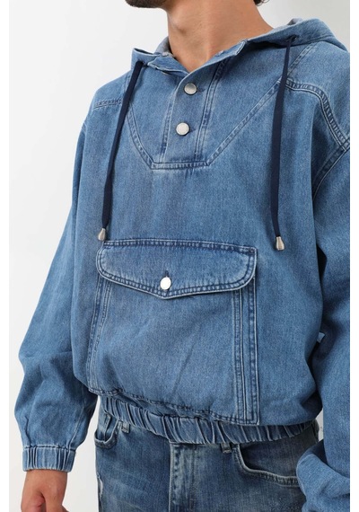 Keepout Erkek Jean Sweatshirt Mavi 001