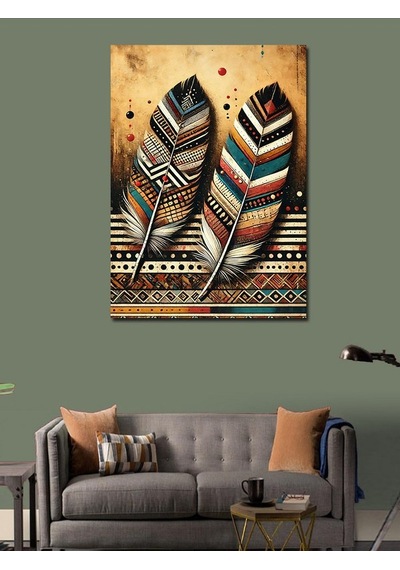 Kanvas Tablo Kabile Desenli Tüyler 100cmx140cm