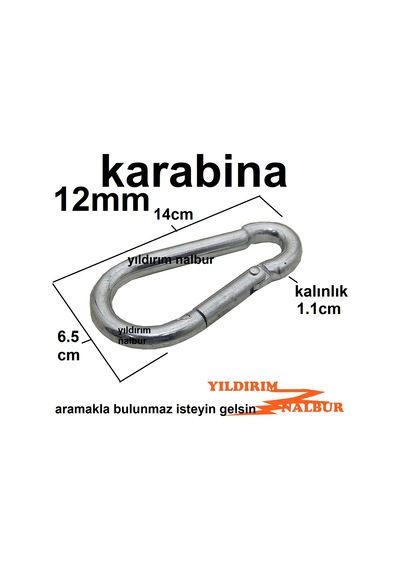 2 Adet Karabina Metal 12mm Salıncak Kancası Çanta Tokası Duble Bo