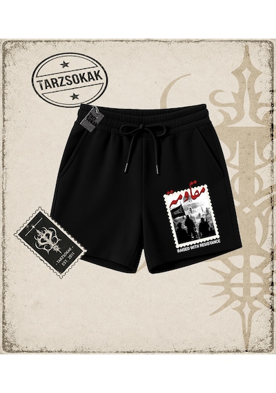 Tarzsokak Gotik & Grunge Streetwear Freedom Unisex Şort Siyah