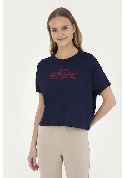 U.S. Polo Assn. Kadın Lacivert Bisiklet Yaka Tişört 50282898-VR033