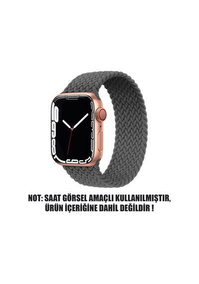 Apple Watch Series 5 44mm İçin Kordon, Large Size, 160mm Knitted Fabric Single Loop Koyu Gri Watch Series 5 44mm İle Uyumlu Kordon - Koyu Gri Çok Renkli Apple Watch Series 5 44mm İçin Kordon, Large Size, 160mm Knitted Fabric Single Loop Koyu Gri Watch Series 5 44mm İle Uyumlu Kordon - Koyu Gri Çok Renkli