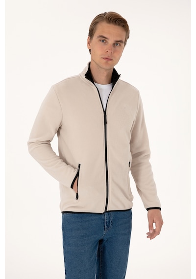 U.S. Polo Assn. Erkek Regular Fit Taş Polar Örme Hırka 50313779-VR049