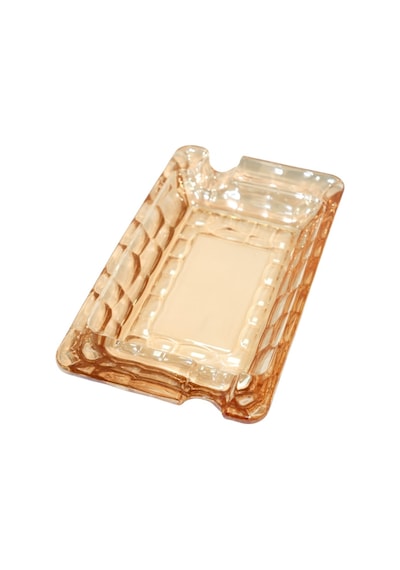 Premiumquality Gold Şeffaf Kristal Desenli İkili Puro Küllüğü - Tr9750