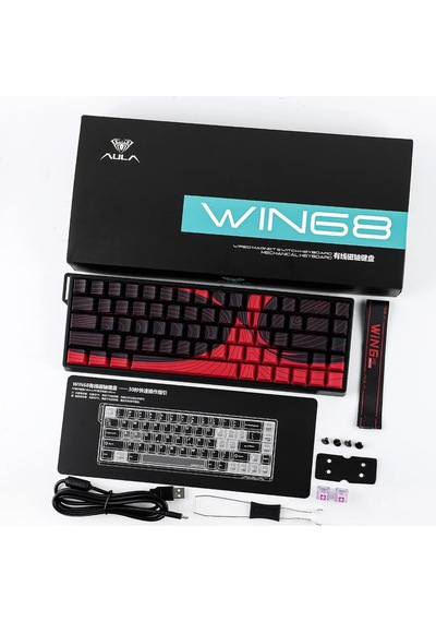 Win68 He Max Manyetik Klavye Rapid Trigger Wing Chun Switch 8000hz Rgb Tkl Hot Swap Oyuncu Klavyesi Kırmızı