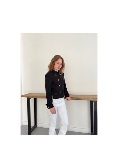 Verymoda Çin Düğmeli Ceket F2105 Siyah