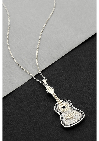 925 Ayar Gümüş Gitar Kolye - 23174001 Gümüş