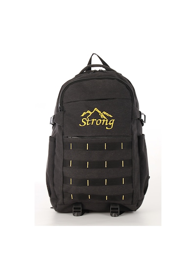Strong Unisex Kanvas Kumaş Laptop Bölmeli Outdoor Sırt Çantası Dağcı Sırt Çantası Siyah