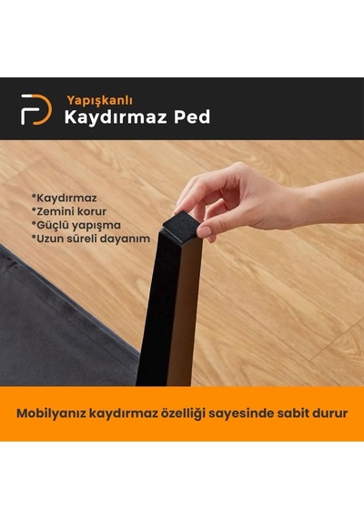 Furndiy Kendinden Yapışkanlı Kare Kaydırmaz 30 Mm X 30 Mm Siyah 21 Parça Siyah