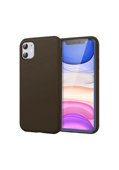 Bezos İphone 11 Uyumlu Kılıf First Silikon - Kahverengi Mbt06