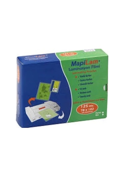Mapi Laminasyon Filmi Kimlik 125 Mic.78X102 Parlak 100 Ad. A4 Değildir