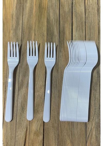 Beysüs Plastik Çatal Parti Çatal Beyaz