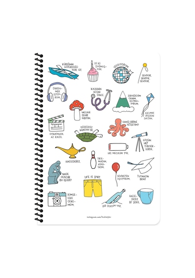 Hisli Şeyler A4 Kareli Spiralli Stickerli Defter Gözüm Yükseklerde