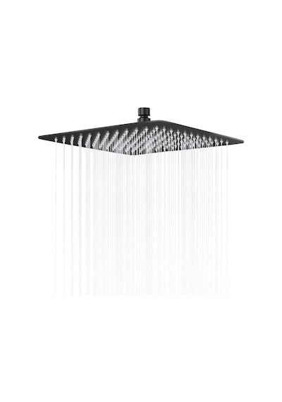 Fause Tepe Duş Başlığı Kare Slim 304 Metal 25 X 25 Cm Siyah Ktd102-B Siyah