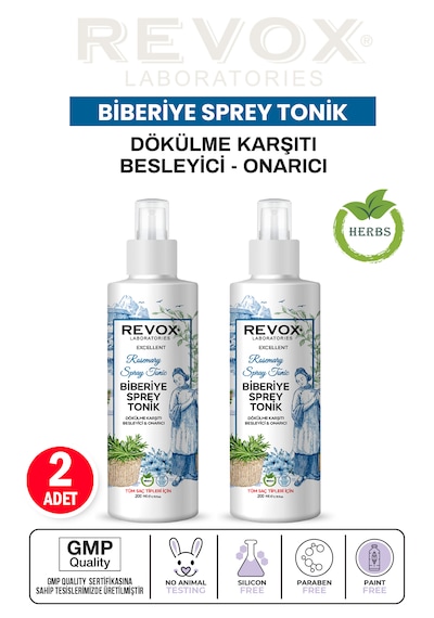 Revox Biberiye Bitki Özlü Dökülme Karşıtı Besleyici ve Onarıcı Tonik 2 x 200 ML
